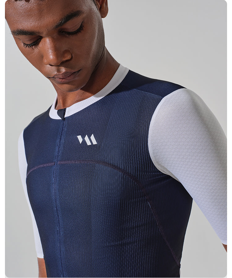 Detalle del tejido Borgini del jersey VALORE Modulo Twilight Chalk para hombre